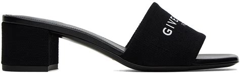 black givenchy slides women|Givenchy black 4g heeled sandals.